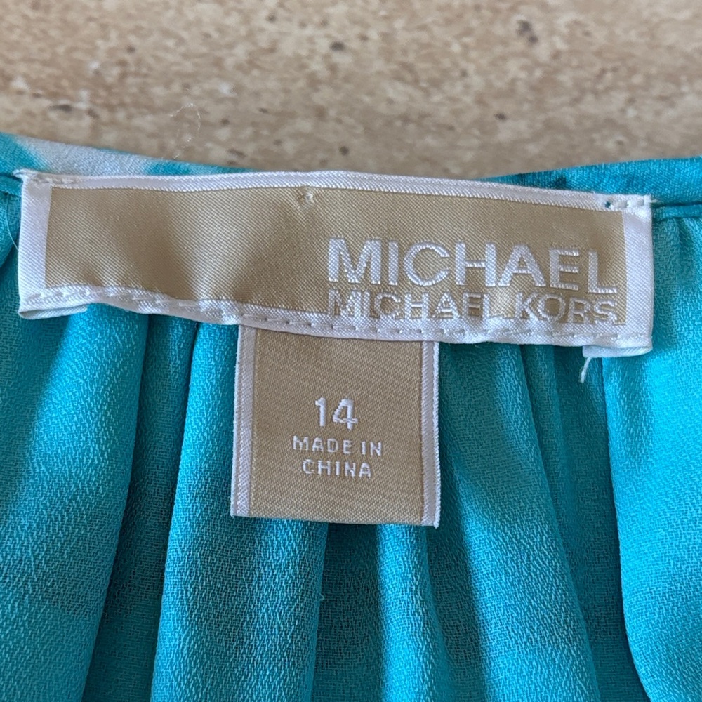 NWOT/MICHAEL Michael Kors Teal Striped Tunic dress. Absolutely no flaws. - Picture 6 of 14